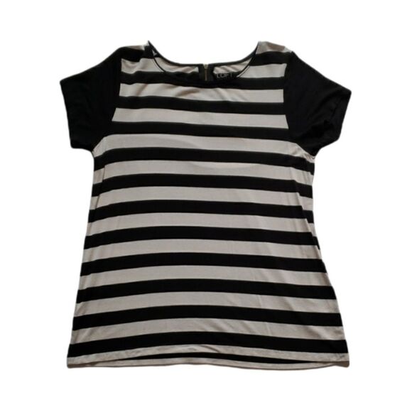Loft Black and white stripe / color block top - Picture 1 of 2